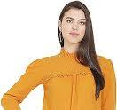 Orange Pearl Beaded Cotton Frill Top